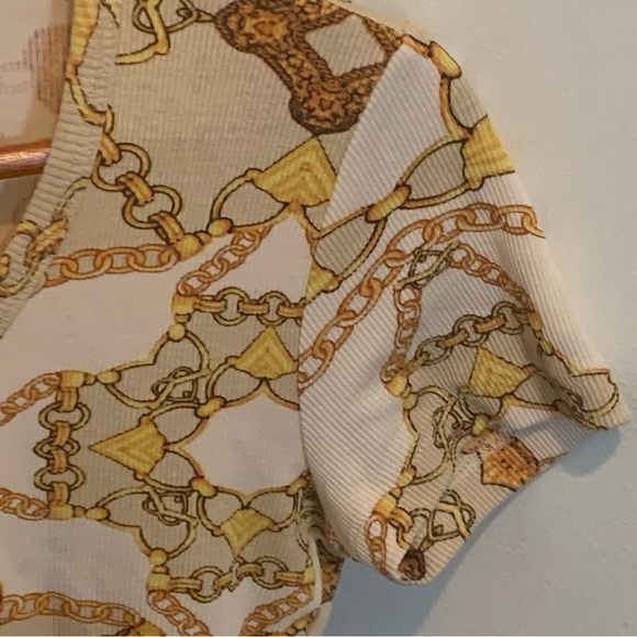 Guess Chain Print Ribbed Top - Picture 4 of 8